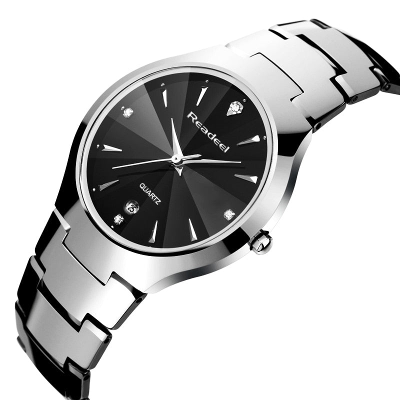 relogio masculino Readeel Luxury Brand Full Tungsten Steel Analog Display Date Men's Quartz Watch Business Watch Men Watch 2017
