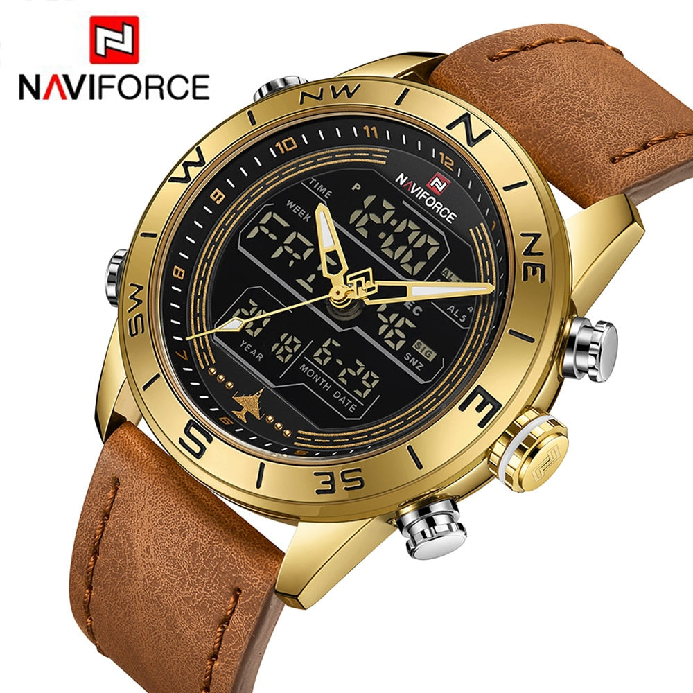 NAVIFORCE Fashion Gold Men Sport Watches